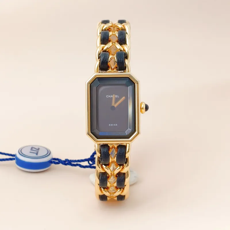 Chanel Watch Première Édition Originale Black with Gold-Tone Hardware Black with Gold-Tone Hardware L 26.1mm x 20mm x 7.6mm