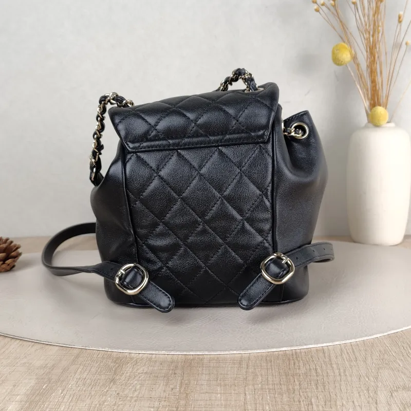 Chanel Backpack Duma Black Calfskin Small 18 × 12 × 18.5 cm — cover view 3 of 5