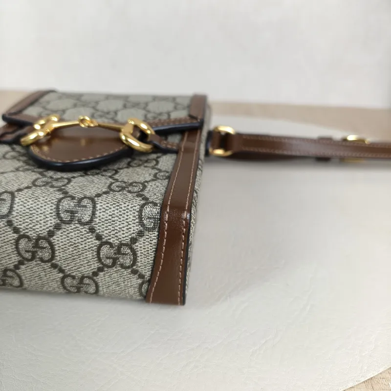 GUCCI Crossbody Bag Horsebit 1955Collection Mini Monogram PV Cmini11.5 × 4 × 17 cm — detail view 3 of 14