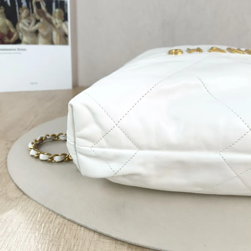 Chanel Backpack 22Bag Backpack White Gold Calfskin Small 29 × 8 × 34 cm — detail view 6 of 11