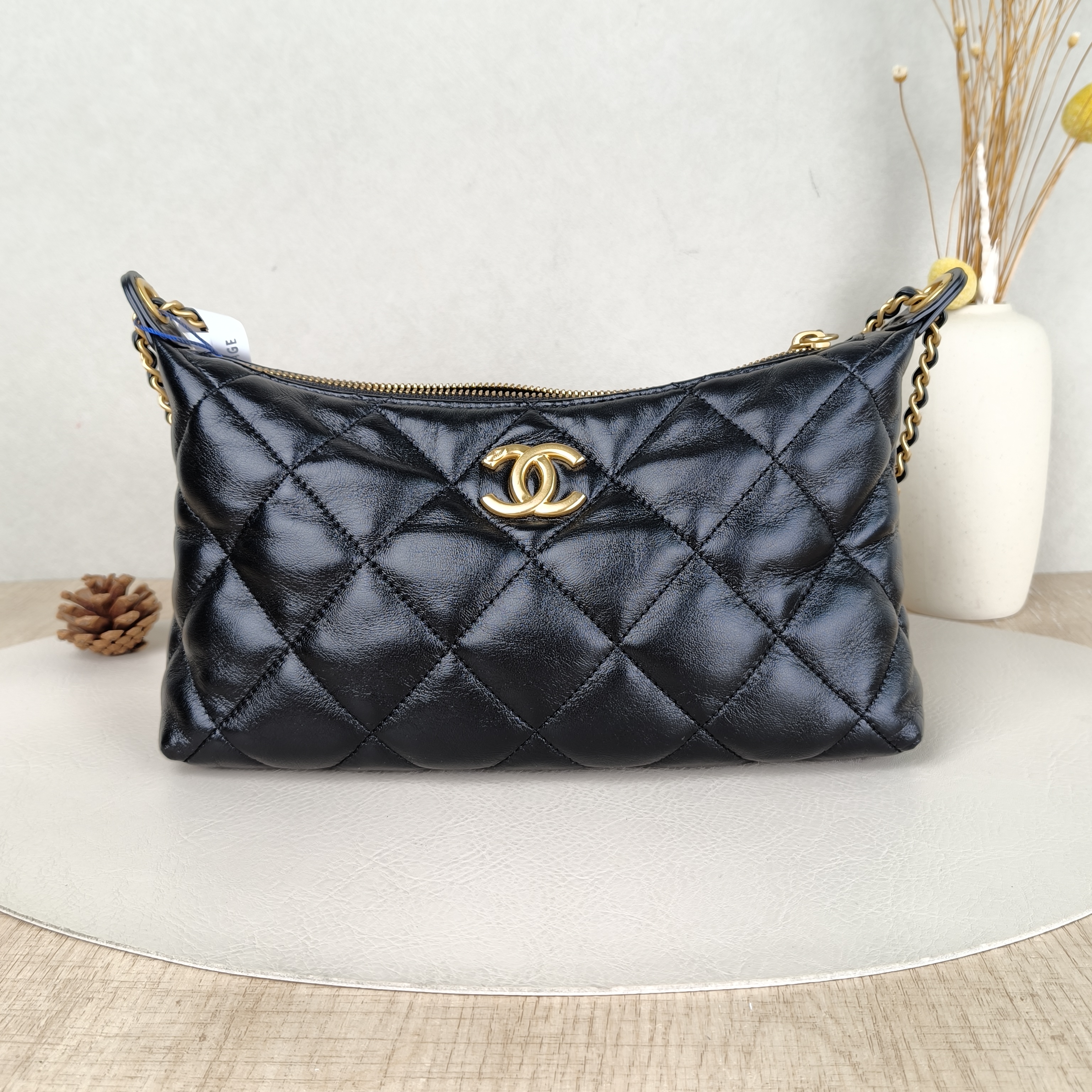 Chanel Shoulder Bag25s hobo Black Lambskin One Size26 × 6 × 17 cm