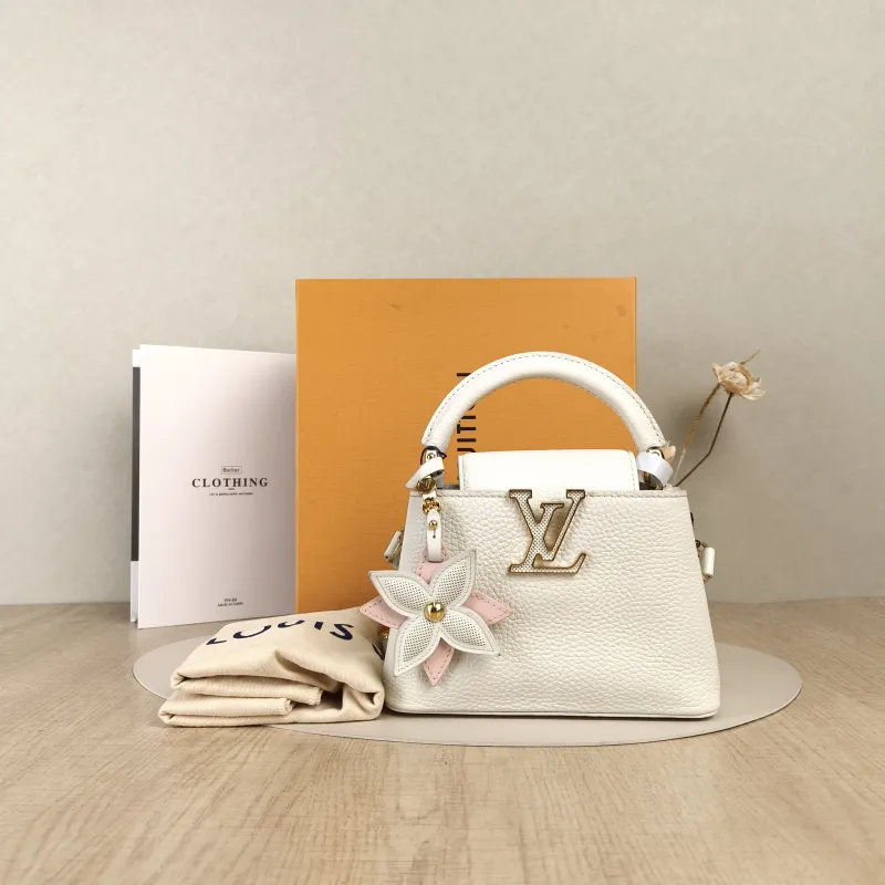 Louis Vuitton Crossbody Bag Capucines White Calfskinmini21 × 8 × 14 cm — cover view 3 of 6