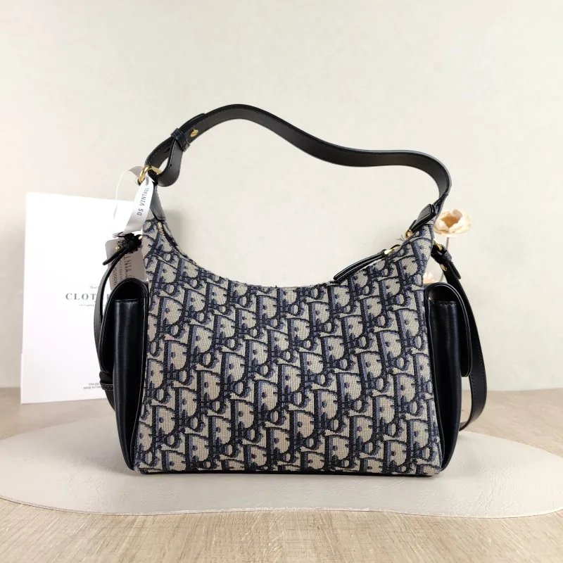 DIOR Top Handle Bag D-Dream Blue Canvas Medium 28 × 10 × 16 cm — cover view 6 of 6