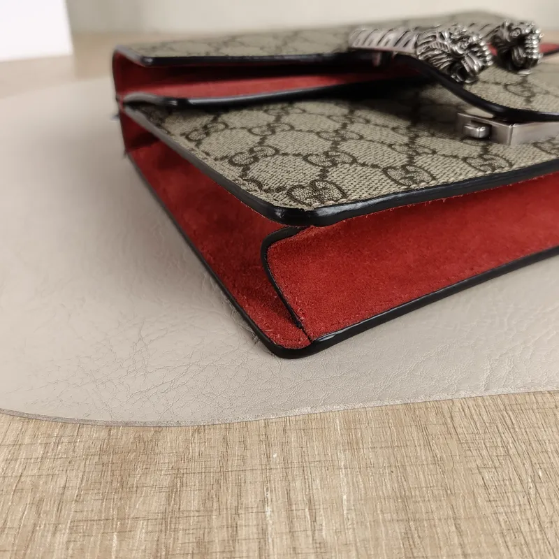 GUCCI Crossbody Bag Dionysus Monogram · Red PV Cmini20 × 5 × 15.5 cm — detail view 8 of 8