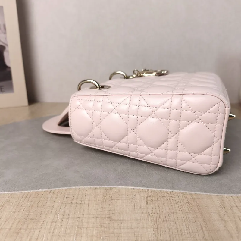 DIOR Top Handle Bag Pink Lambskin Small 20 × 8 × 18 cm — detail view 1 of 12