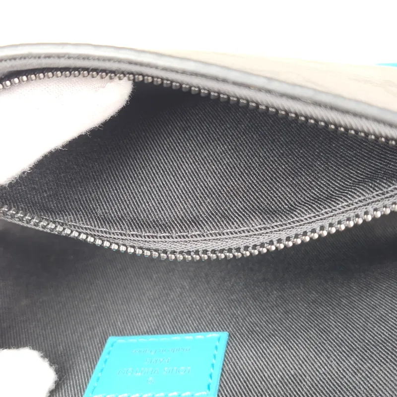 Louis Vuitton Crossbody Bag Steamer Box Grey · Blue PVC · Calfskin Mini 18 × 6.5 × 11 cm — detail view 4 of 13
