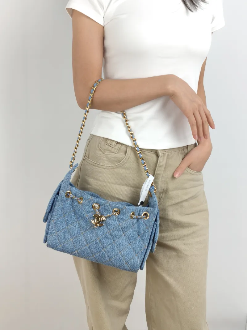 Chanel Crossbody Bag 25Bag Blue Mini 20 × 12.5 × 22 cm — on-model view 2 of 2