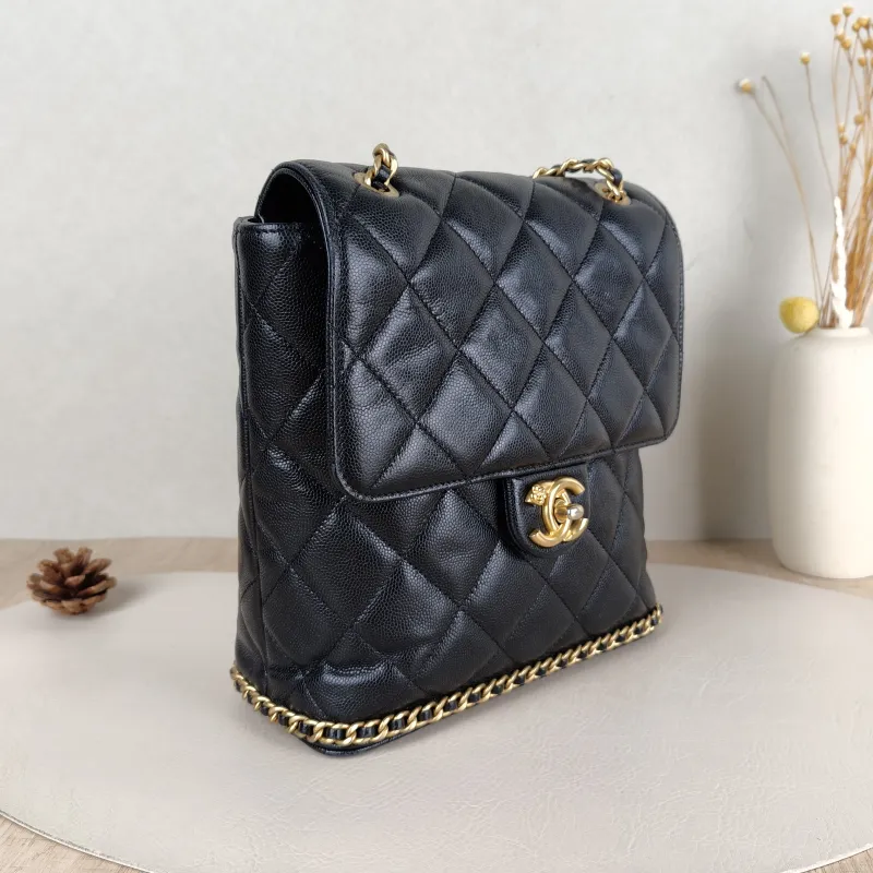 Chanel Backpackado Backpack Black Grained Calfskin One Size20 × 8 × 22 cm — cover view 5 of 6