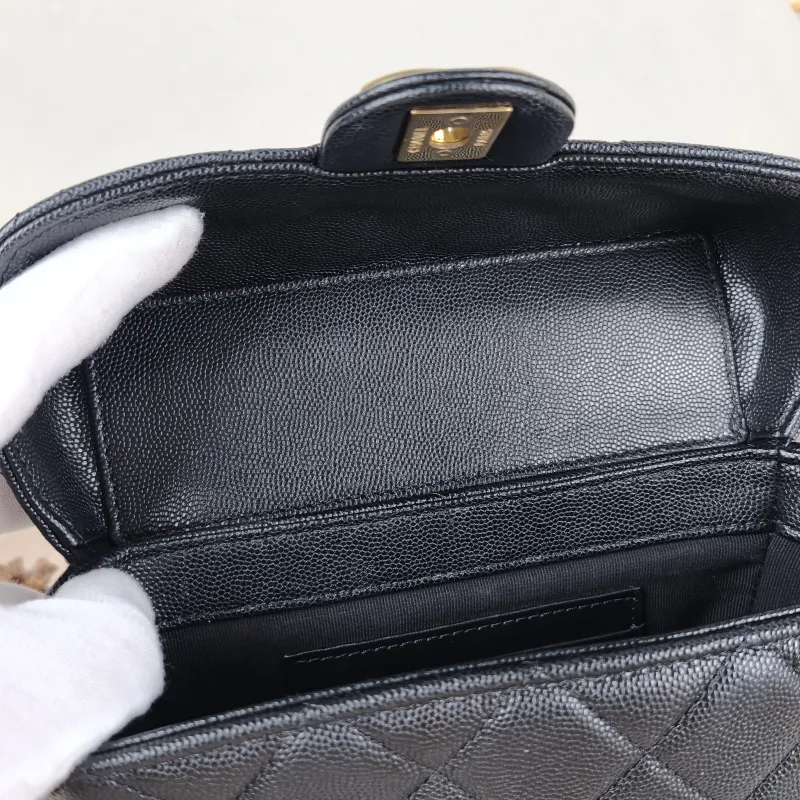 Chanel Crossbody Bag Box Black Calfskin One Size17 × 7 × 14.5 cm — detail view 2 of 12