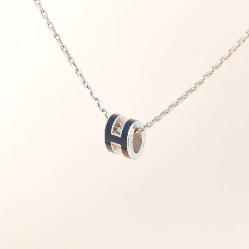 Hermès Necklace Pop HN ecklace Silver Black Mini 40cm — cover view 4 of 8