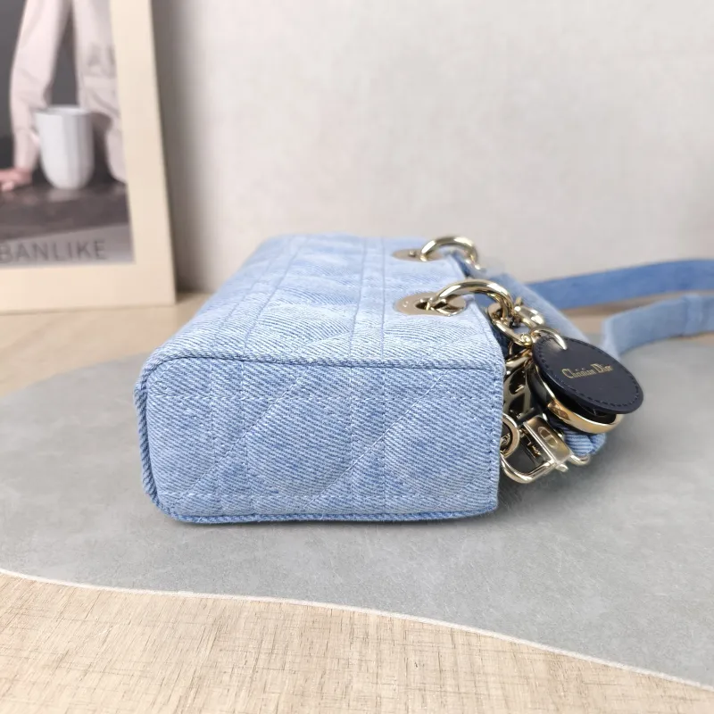 DIOR Top Handle Bag Lady D-Joy Blue Small 22 × 6 × 11 cm — detail view 4 of 14