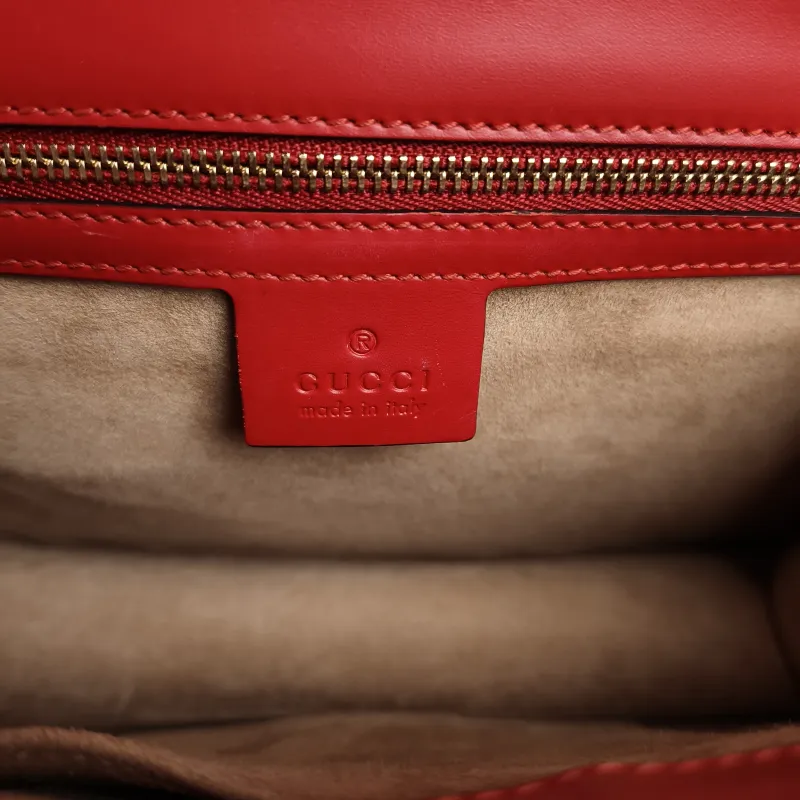 GUCCI Crossbody Bag Sylvie Shoulder Strap Edition Red Calfskin Small25.5 × 8 × 17 cm — detail view 5 of 12