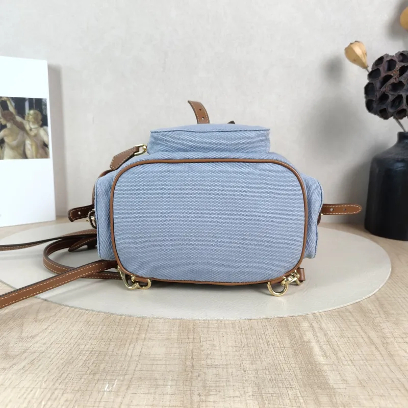 Miumiu Backpack Blue Brown Canvas One Size18 × 11 × 21 cm — cover view 6 of 6