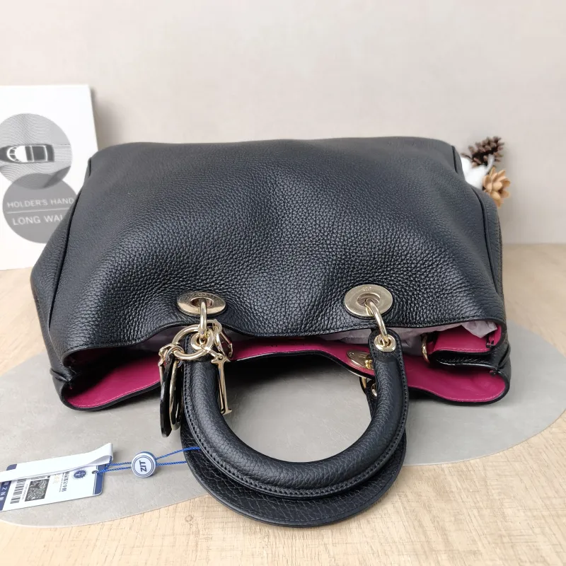 DIOR Top Handle Bag issimo Tote Bag Black Calfskin Large38 × 12 × 27 cm — detail view 12 of 12