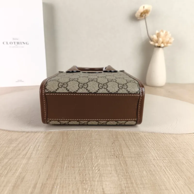 GUCCI Crossbody Bag GG Retro Collection Tote Bag Brown PVC Mini 16 × 7 × 20 cm — cover view 4 of 6