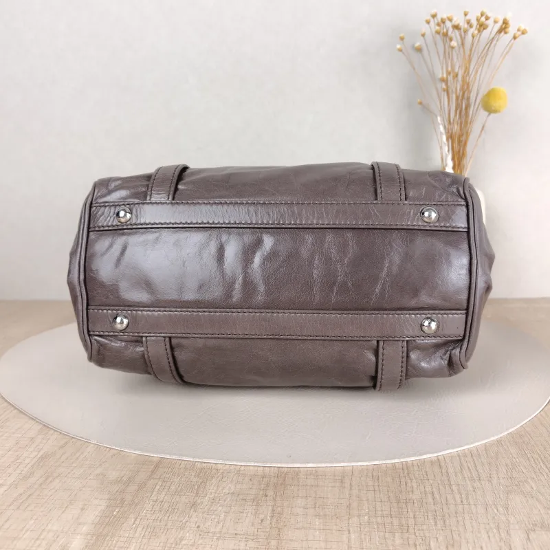 Miumiu Shoulder Bag Ribbon Grey Waxed Leather Small27 × 13 × 16 cm — cover view 3 of 5