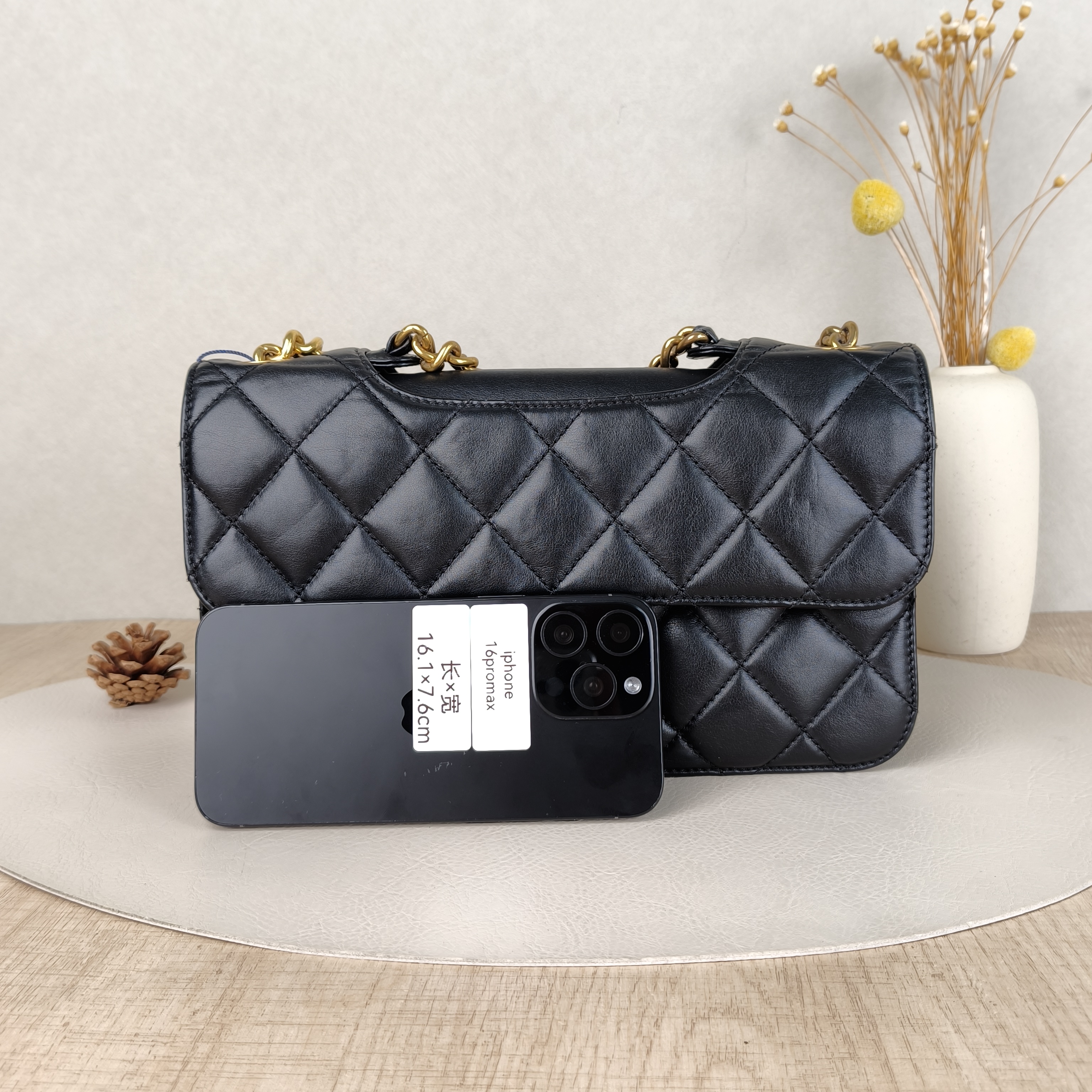 Chanel Crossbody Bagcf Collection Crossbody Bag Black Calfskin One Size26.4 × 4.5 × 16 cm — cover view 4 of 5