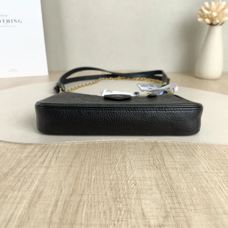 Louis Vuitton Crossbody Bag EASY POUCH ON STRAP Black Empreinte Embossed Calfskinmini19 × 3 × 11.5 cm — cover view 2 of 5