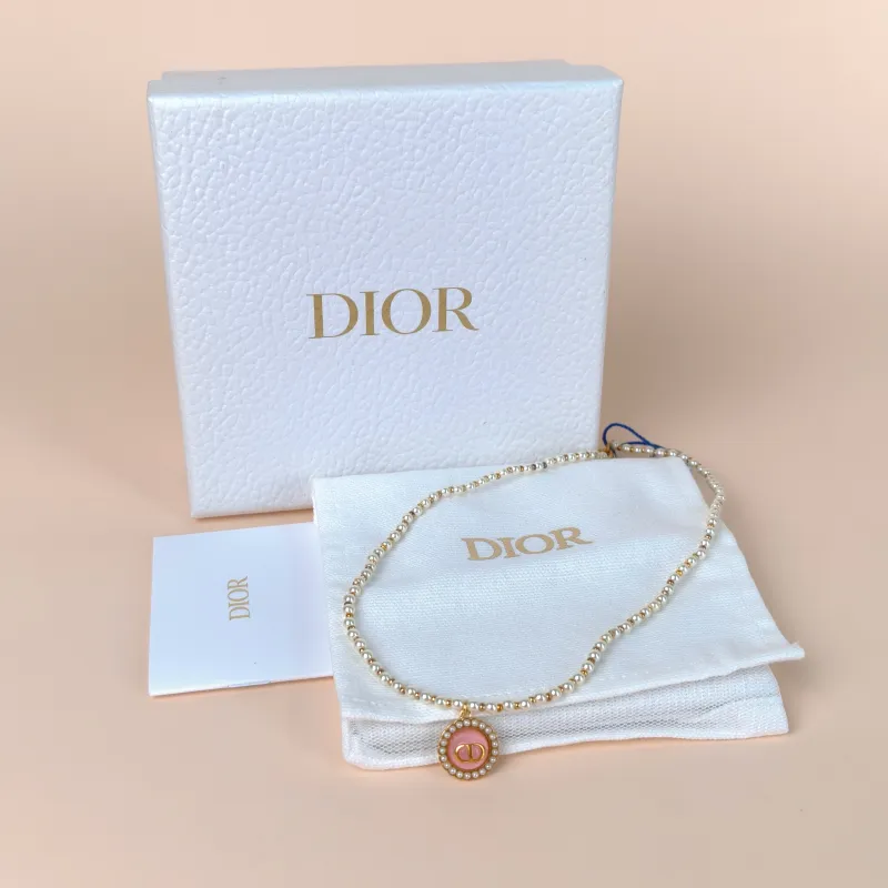 DIOR Necklace Pearl Necklace Gold Pink · One Size43cm — cover view 8 of 8