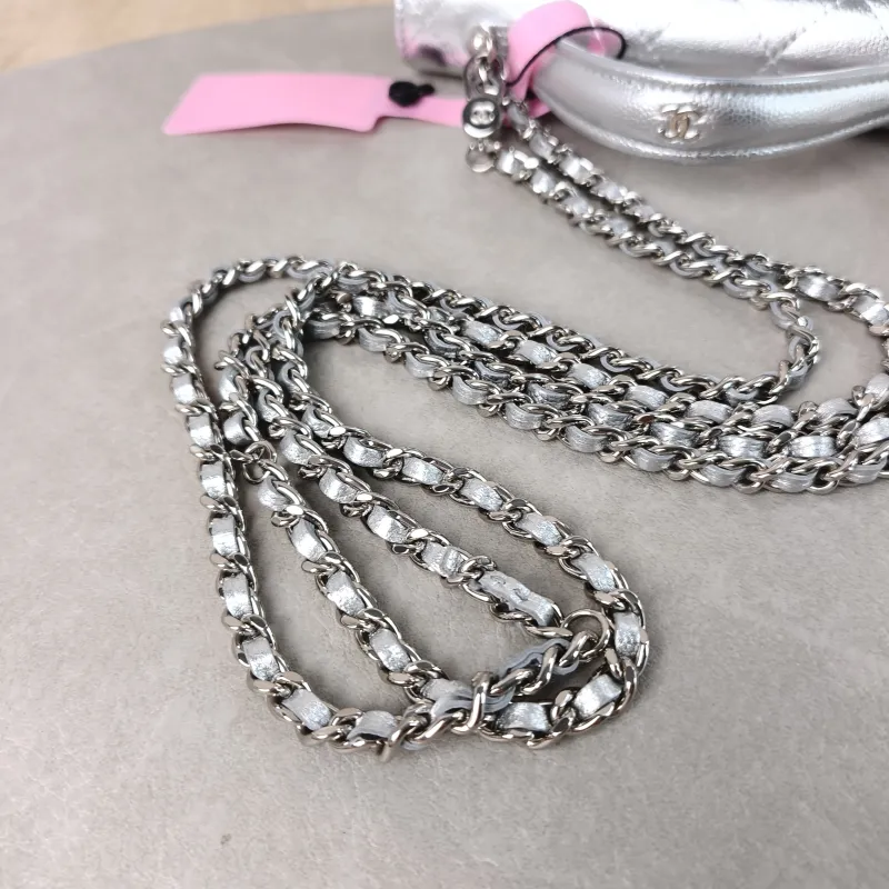 Chanel Backpack Backpack Silver Grained Calfskin One Size 18.2 × 5 × 14 cm — detail view 7 of 14