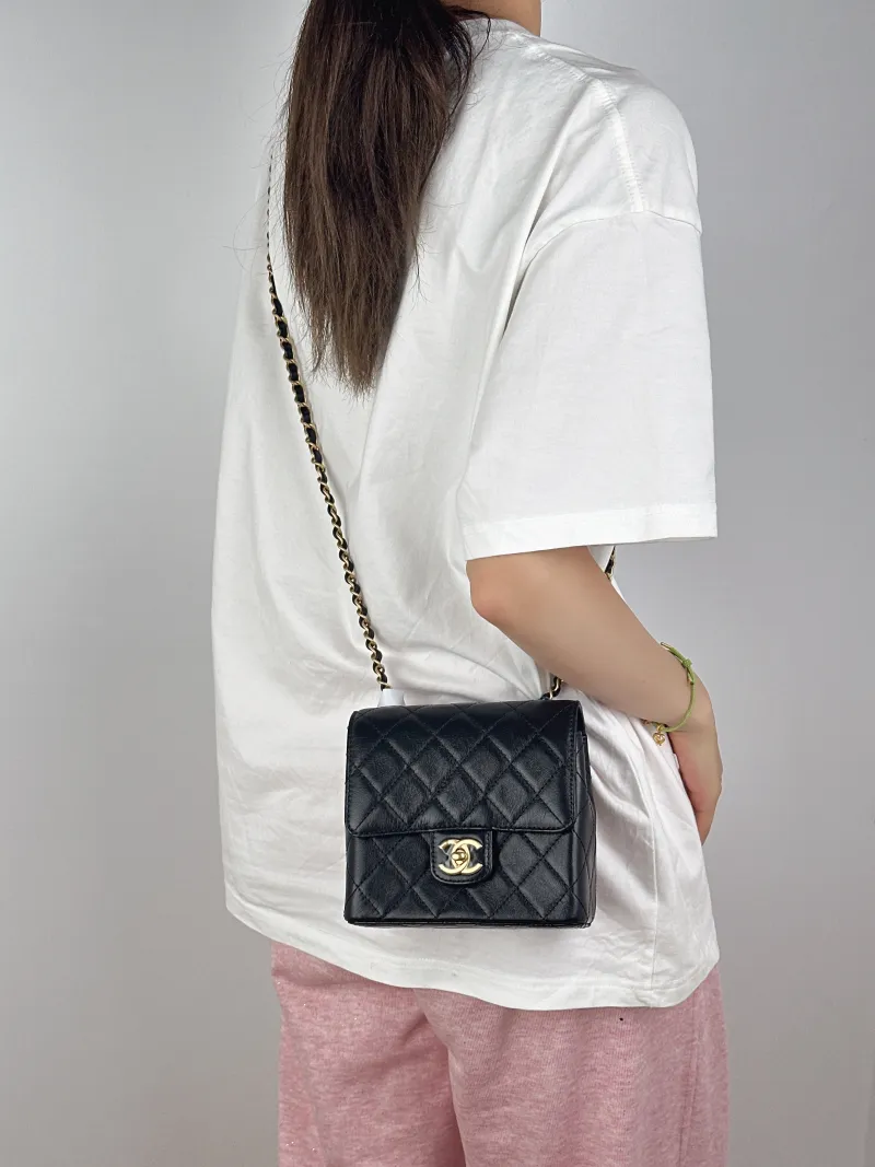 Chanel Crossbody Bag Edition Black Calfskinmini16 × 7 × 15 cm — on-model view 1 of 2
