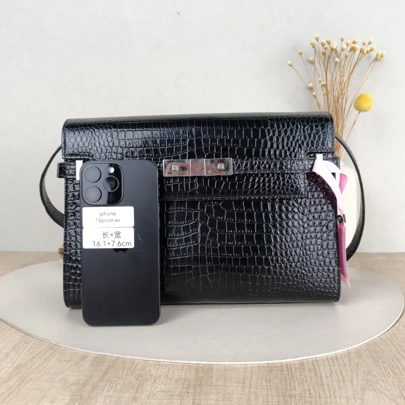 SAINT LAURENT Shoulder Bag MANHATTAN Black Embossed Calfskin Medium 29 × 7.5 × 20 cm — cover view 4 of 5