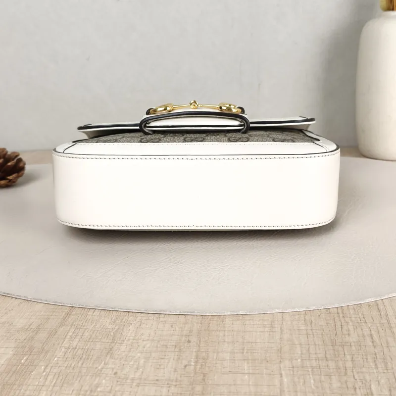 GUCCI Crossbody Bag Horsebit 1955 Horsebit Small White Monogram PVC Small 20.5 × 5 × 14.5 cm — cover view 5 of 5