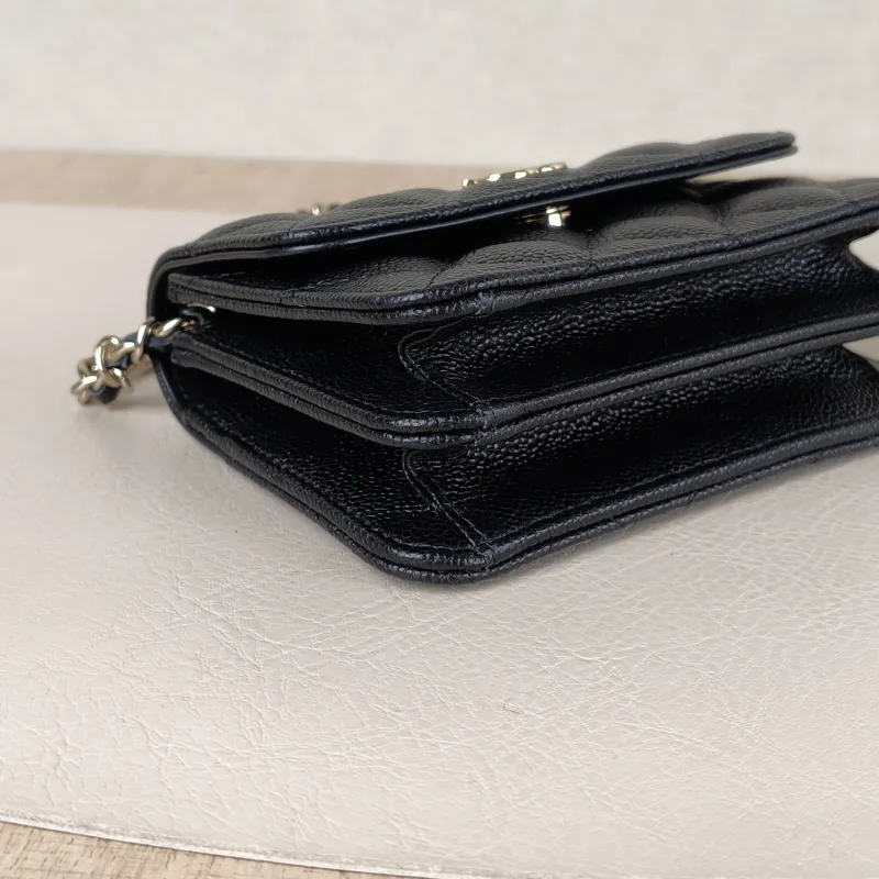 Chanel Crossbody Bag Crossbody Bag Black Grained Calfskin One Size 13 × 4 × 10 cm — detail view 13 of 13