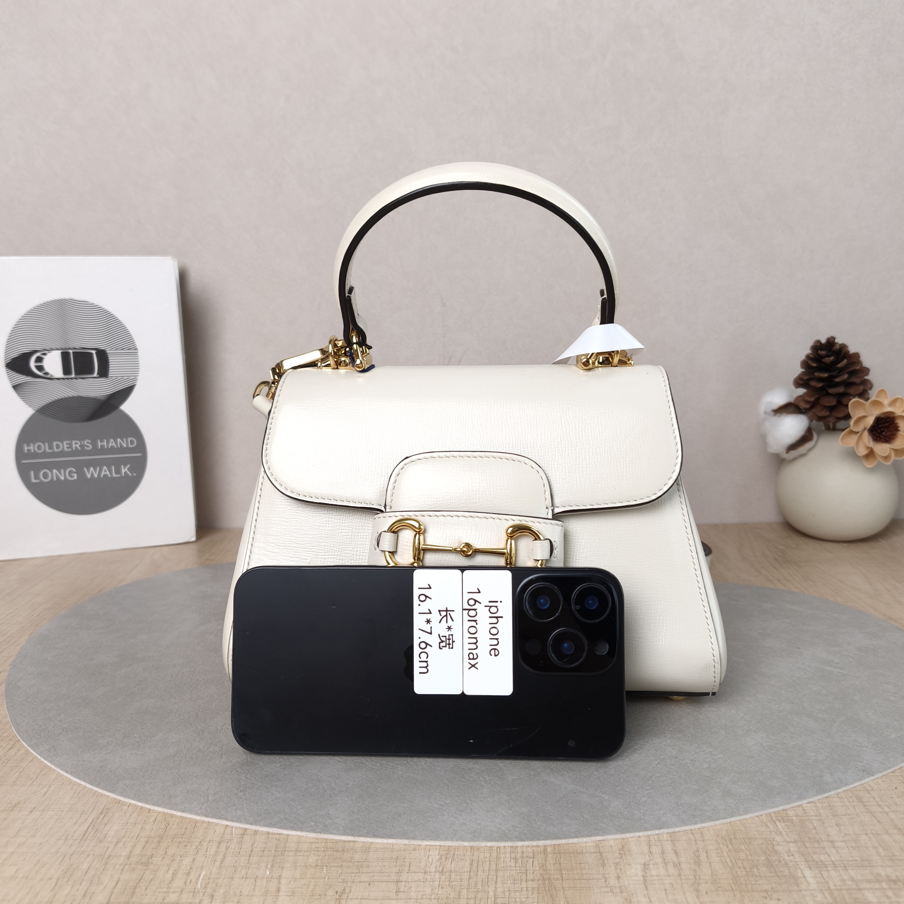 GUCCI Crossbody Bag Horsebit 1955Collection Top Handle Bag White Calfskin Small22 × 10.5 × 16 cm — cover view 3 of 6