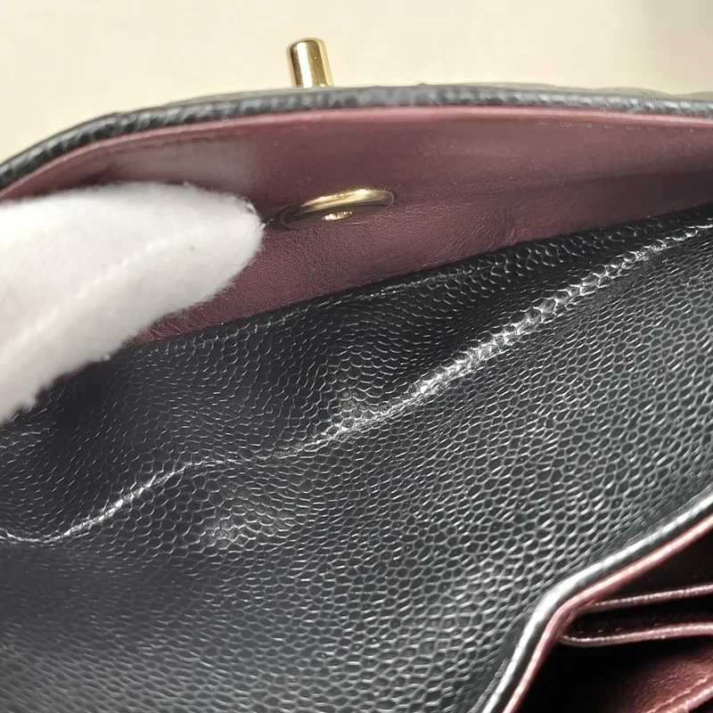 Chanel Crossbody Bag Classic Flap CF Black Grained Calfskin Small 23 × 6 × 14.5 cm — detail view 13 of 13
