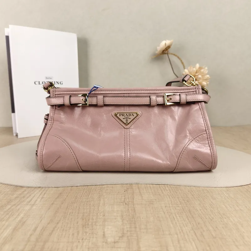 PRADA Crossbody Bag Bonnie Soft Lux Shoulder Strap Edition Pink Calfskin Small26 × 12 × 14 cm
