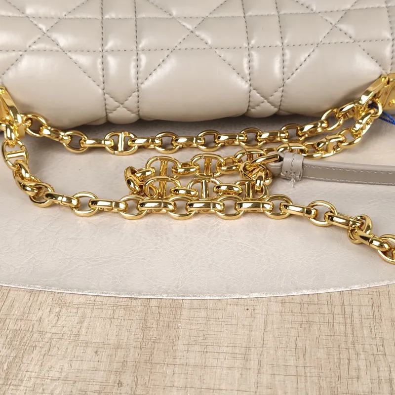 DIOR Crossbody Bag Caro Chain Bag Beige Calfskin Medium 25.5 × 9 × 15.5 cm — detail view 15 of 15