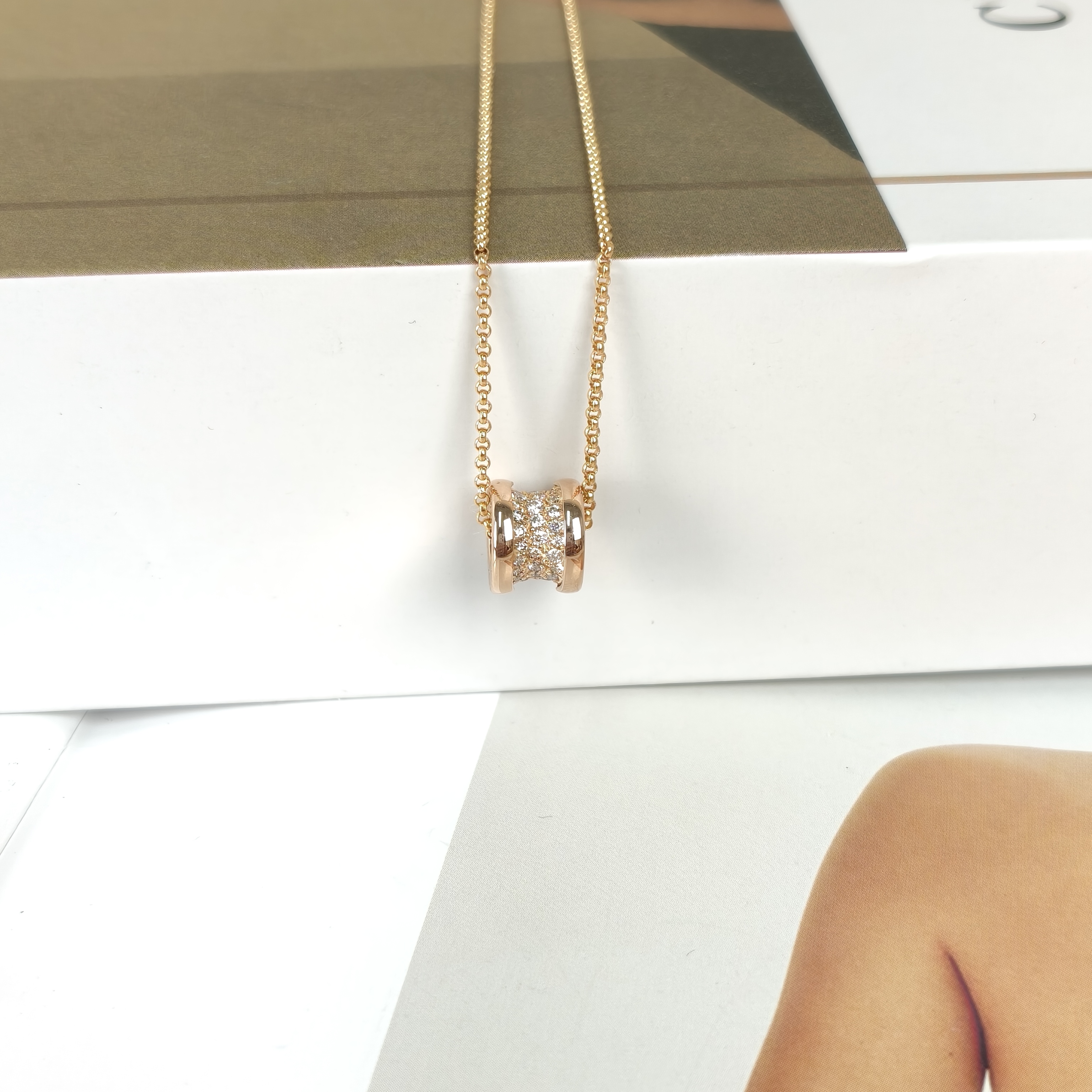 Bvlgari Necklace B.ZERO1Collection Pavé Diamond Rose Gold 18KR ose Gold42cm One Size — cover view 2 of 10