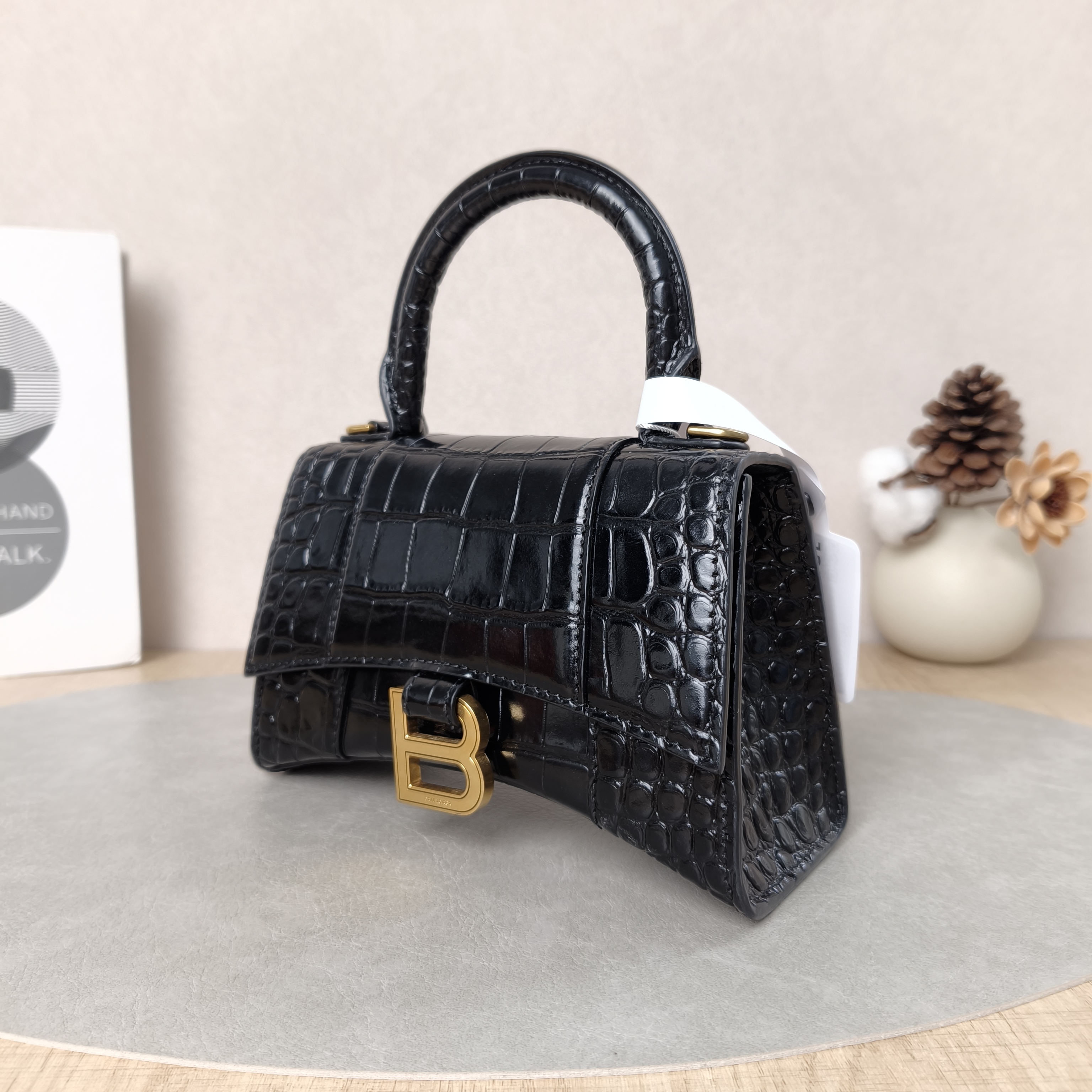 BALENCIAGA Crossbody Bag Hourglass Hourglass Bag Black CC alfskinmini19 × 8 × 13 cm — cover view 5 of 6