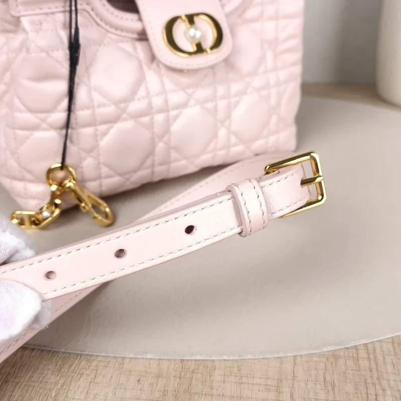 DIOR Crossbody Bag Jolie Top Handle Chain Bag Pink Lambskin Mini 18.5 × 8.5 × 13 cm — detail view 4 of 11