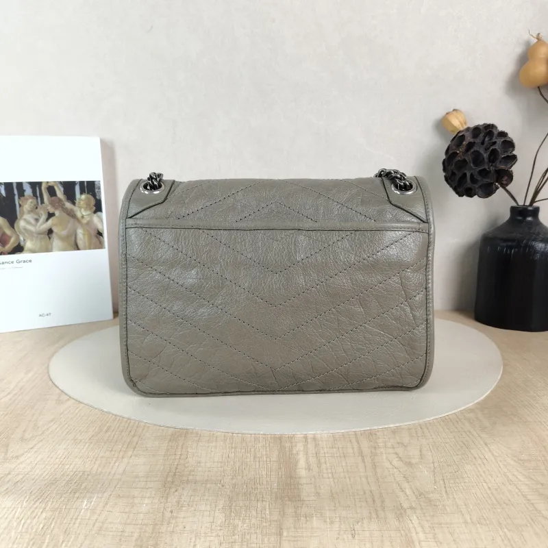 SAINT LAURENT Crossbody Bag Niki D Waxed Leather Medium 28 × 8.5 × 20 cm — cover view 3 of 6