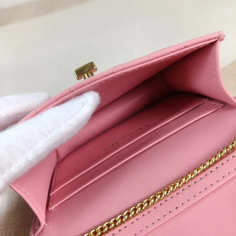 DIOR Shoulder Bag Chain Shoulder Crossbody Bagwoc Pink Lambskin One Size 12 × 3 × 19 cm — detail view 11 of 12