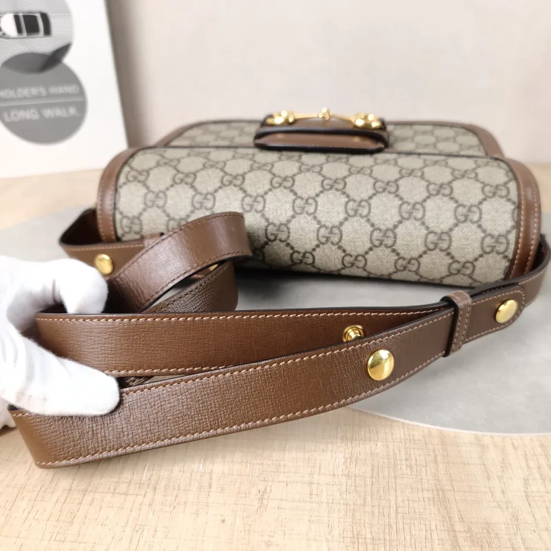 GUCCI Shoulder Bag Horsebit 1955 Horsebit Medium Monogram PVC Medium 25 × 8 × 18 cm — detail view 2 of 13
