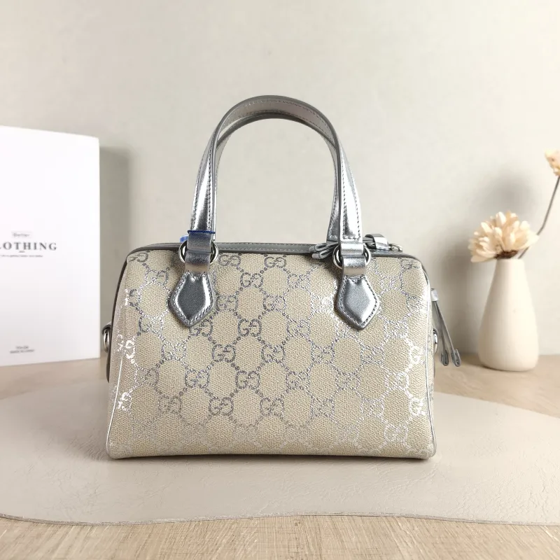 GUCCI Crossbody Bag GG Collection Silver Monogram PVC 20 × 11 × 13 cm — cover view 5 of 5