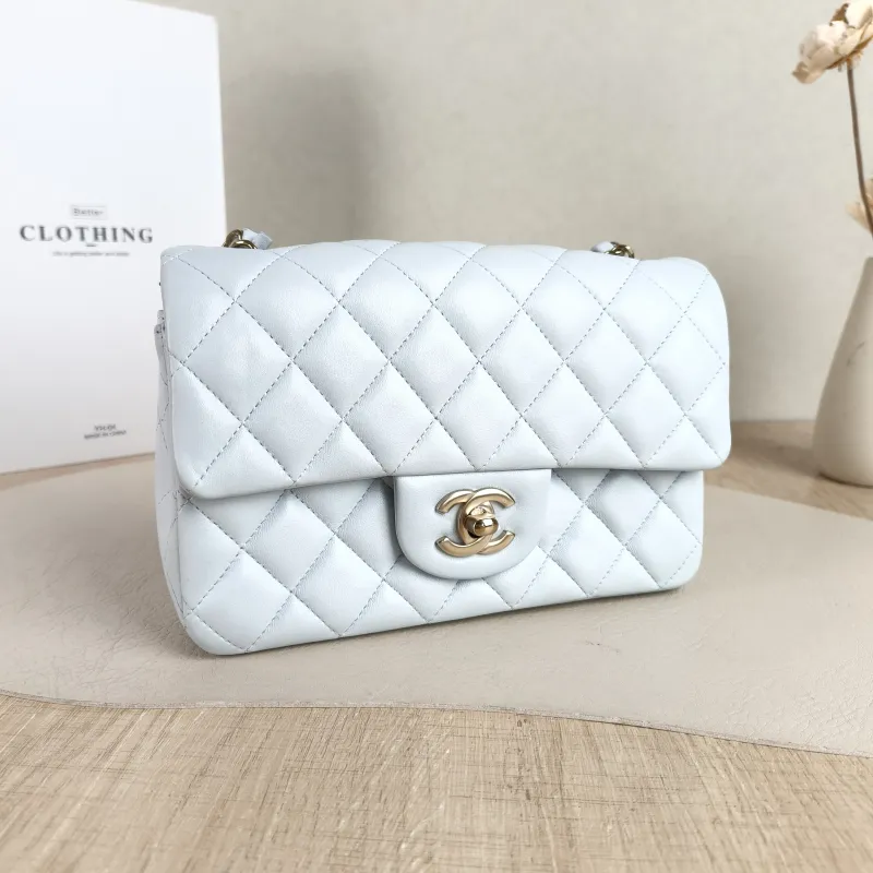 Chanel Crossbody Bag Classic Flap Large Mini CF Mini Blue Lambskin mini 20 × 6 × 12 cm — cover view 6 of 6
