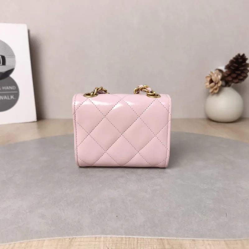 Chanel Crossbody Bag CF Crossbody Bag Pink Calfskin Mini 11 × 3 × 9 cm — cover view 5 of 6