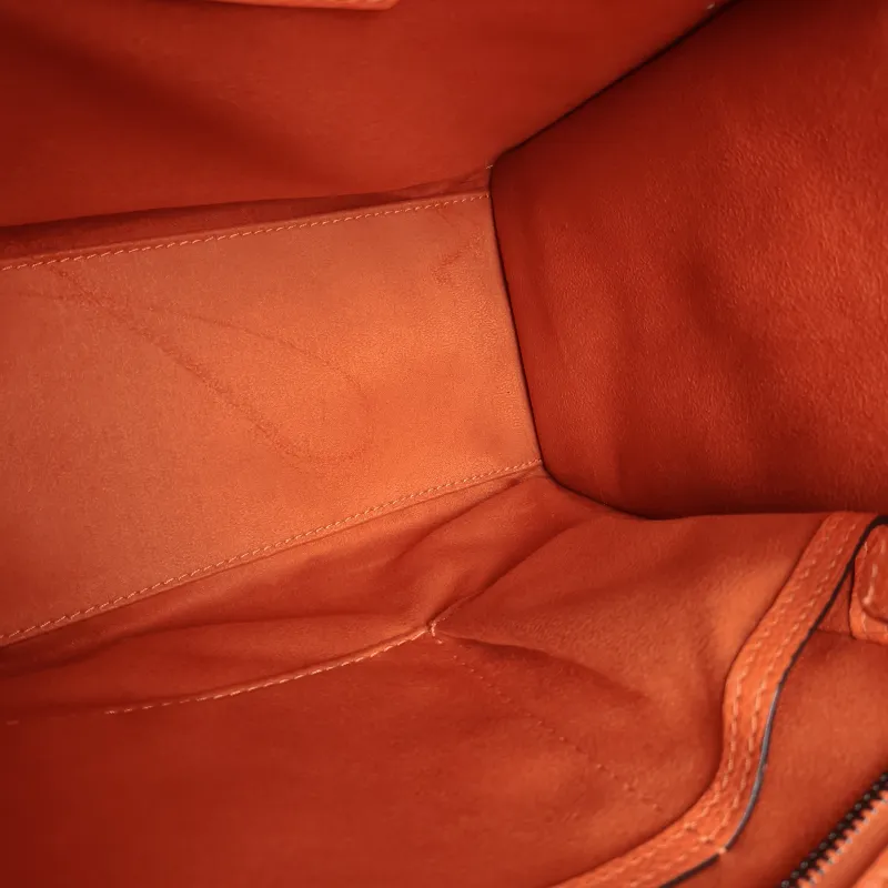 CELINE Top Handle Bag Luggage Micro Red Calfskin Medium26 × 13 × 27 cm — detail view 10 of 12