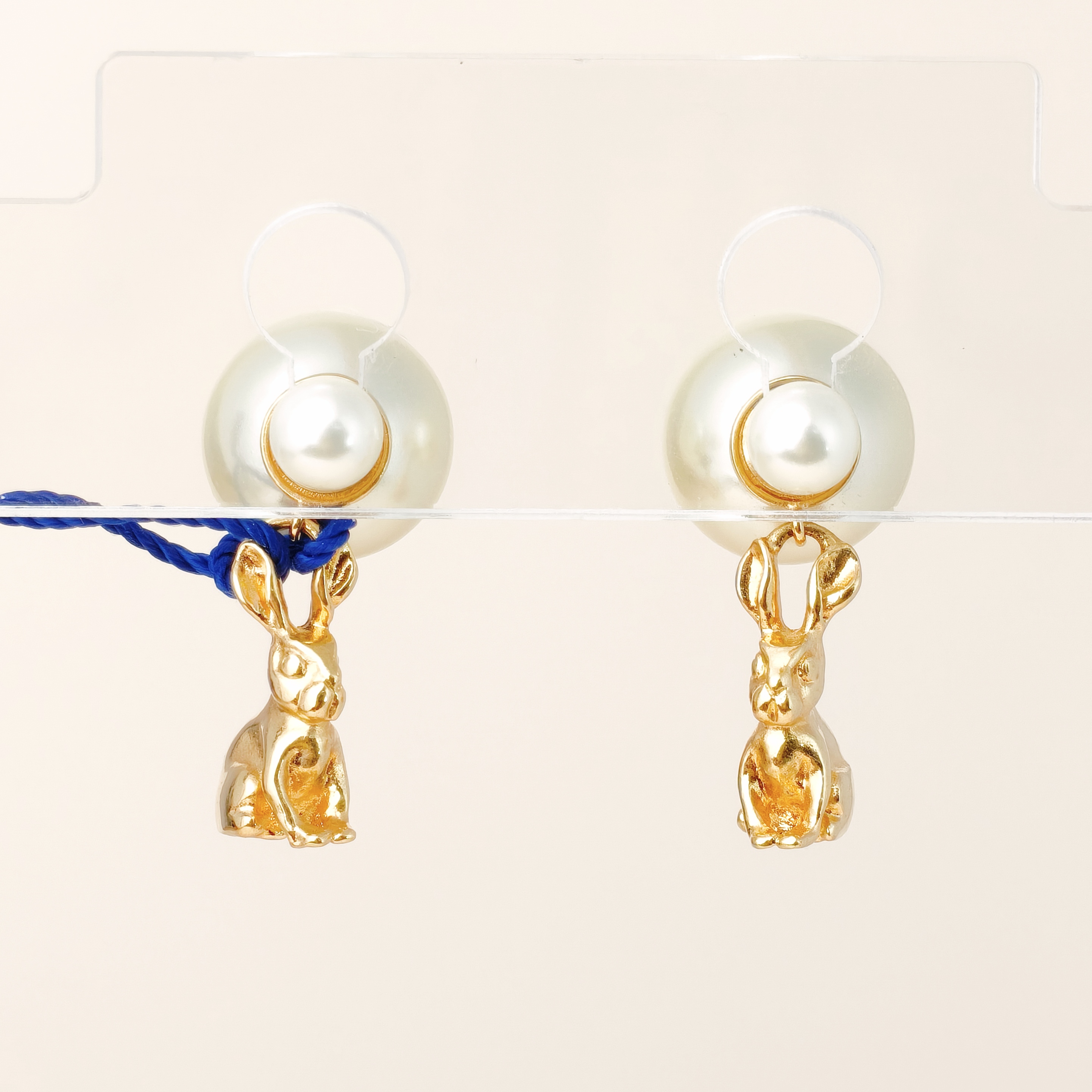 DIOR Earrings Pearl Gold Pearl One Size