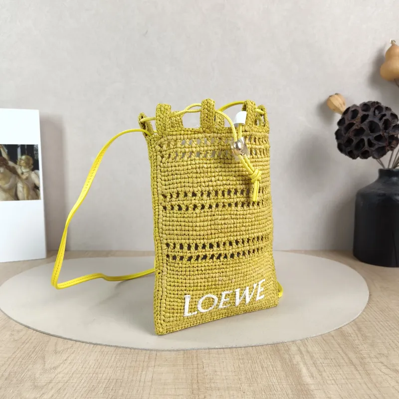 LOEWE Crossbody Bag Crossbody Bag Yellow Woven 15.5*23.5 — cover view 3 of 6