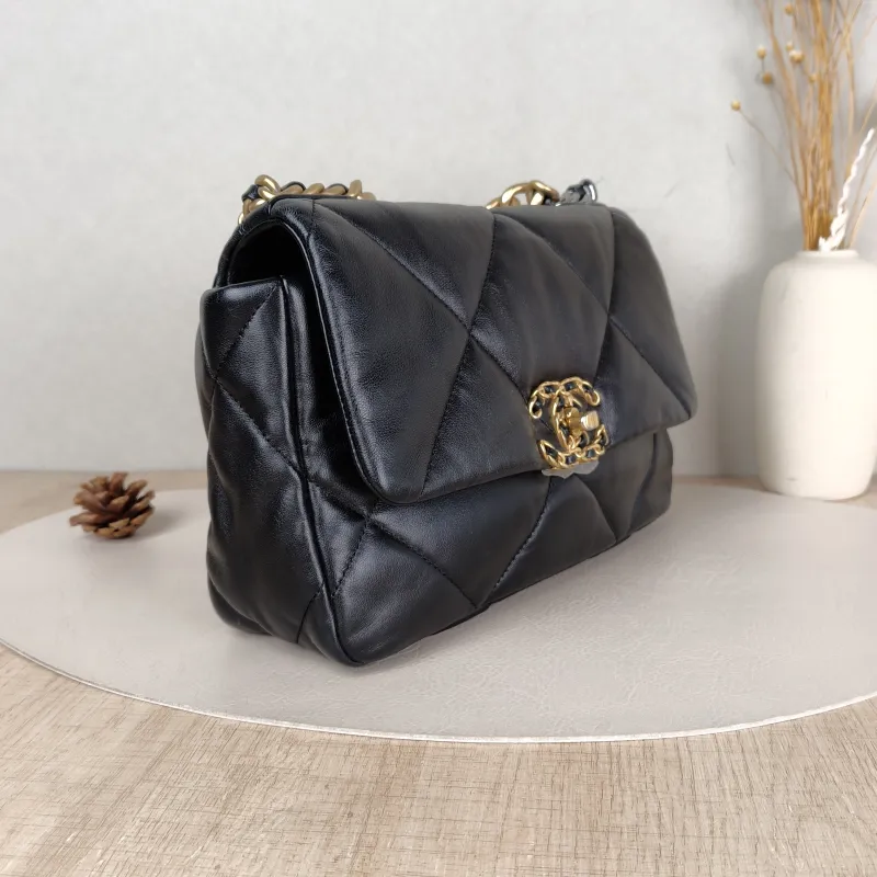 Chanel Crossbody Bag 19Bag Black SL ambskin Small 26 × 9 × 16 cm — cover view 3 of 6