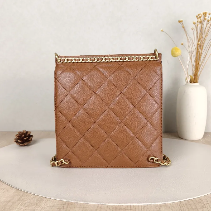 Chanel Backpack23a Backpack Brown Grained Calfskin One Size20 × 7.5 × 21 cm — cover view 3 of 5
