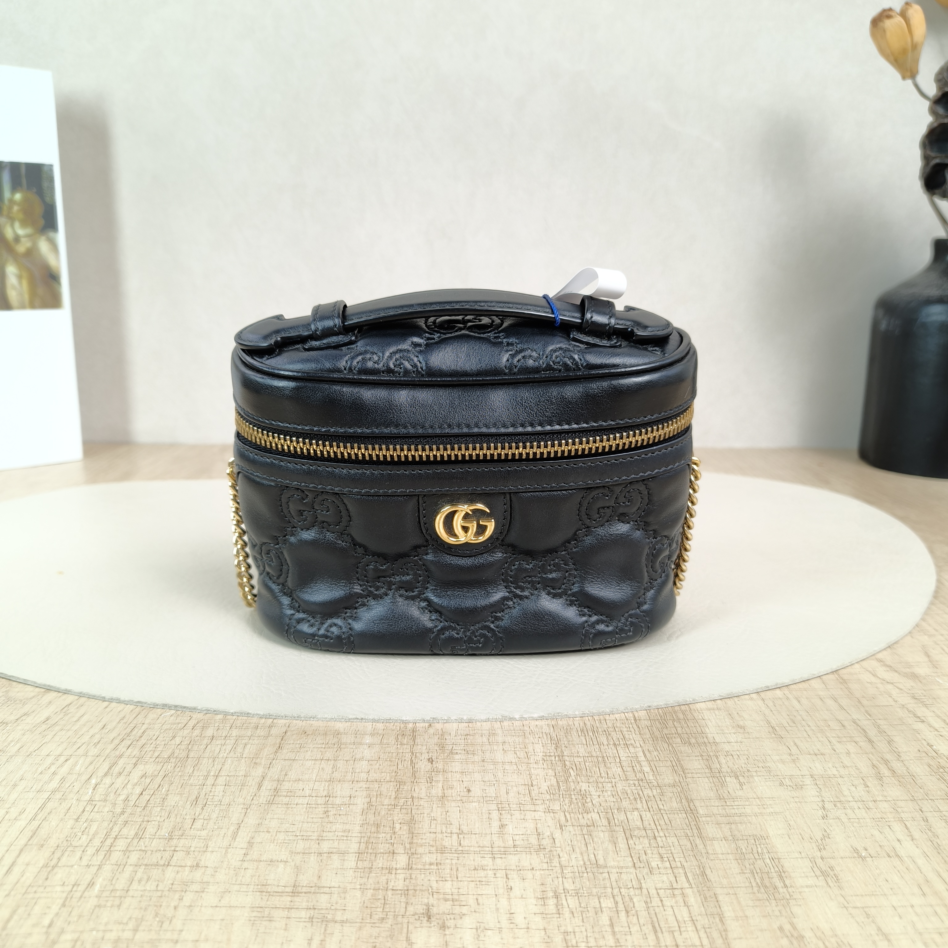 GUCCI Crossbody Bag GG matelasse Black Calfskinmini16 × 5 × 10.5 cm