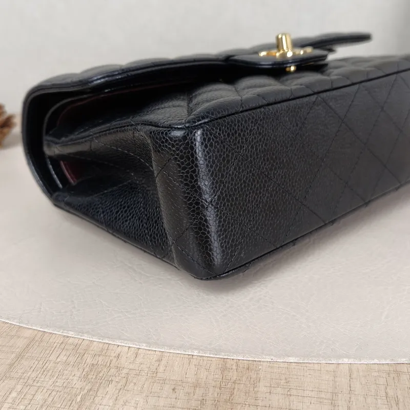 Chanel Crossbody Bag Classic Flap CF Black Grained Calfskin Small 23 × 6 × 14.5 cm — detail view 4 of 13