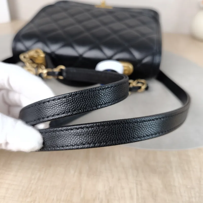 Chanel Backpack Backpack Black Grained Calfskin One Size 22 × 7 × 19.5 cm — detail view 9 of 13