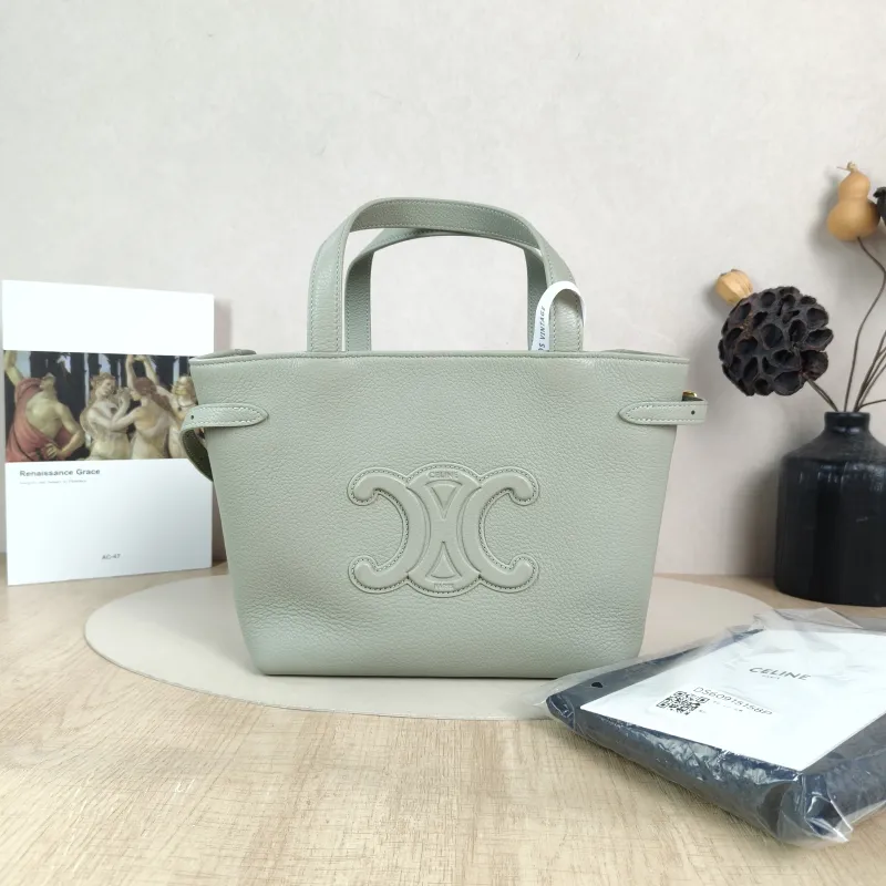 CELINE Shoulder Bag Anais Tote Bag Green Calfskin Mini 20 × 10 × 21 cm — cover view 3 of 6
